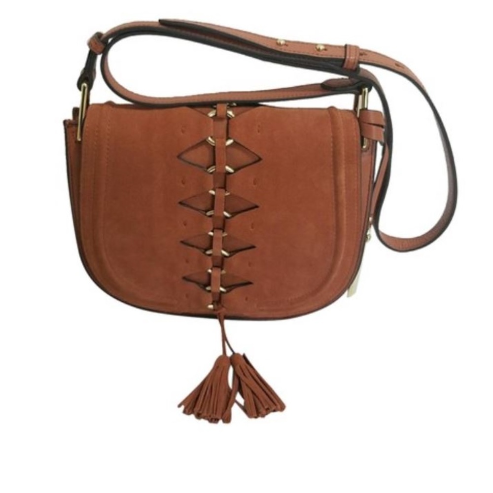 Vince Camuto  Suede Orange Leather Cross Body Bag